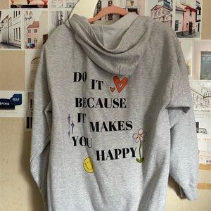 Olive Lynn Do What Makes You Happy Zip Up Hoodie